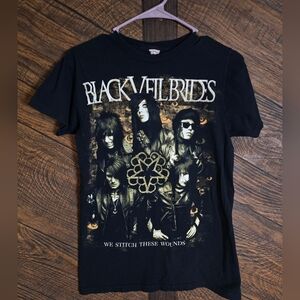 Black Short Sleeve BVB Black Veil Brides Band Tee Size Small